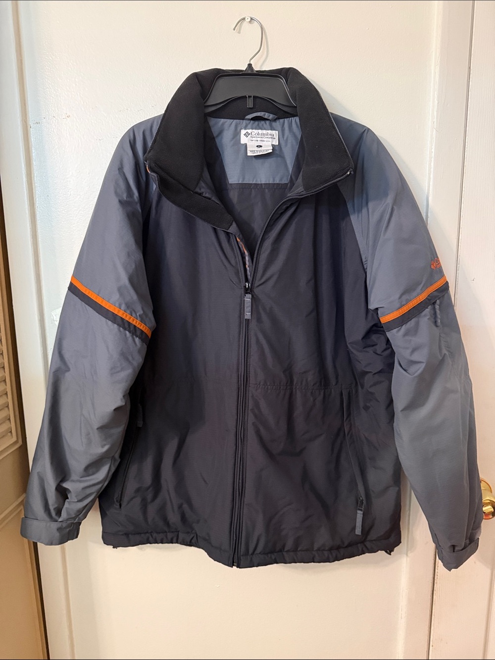 Columbia Men's black and Gray Jacket with Orange Accents